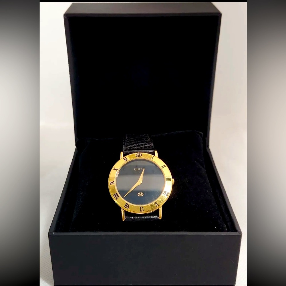 Gucci Italian Luxury Vintage Watch Men’s 14k Gold Plated - Picture 1 of 6